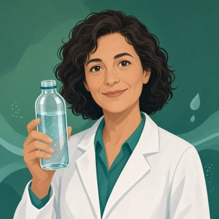 Illustration of Dr. Walter, our AI water expert, in a white lab coat